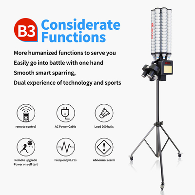 Hot SIBOASI B3 Badminton Shuttlecock Feeder Machine Smart Badminton Shooting Machine para Treinamento