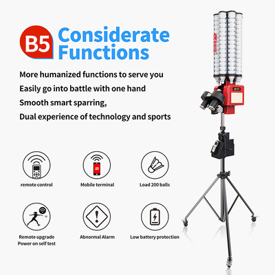 Novo SIBOASI B5 Badminton Shuttlecock Feeder Machine Smart Badminton Shooting Machine para Treinamento