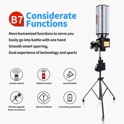 SIBOASI B7 Badminton Shuttlecock Feeder Machine Smart Badminton Shooting Machine para Treinamento