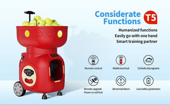 SIBOASI T5 APP Control Mini Shooting Tennis Machine Ball para treinamento