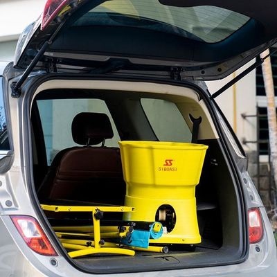 máquina de alimentação do tênis 80W amarelo, Mini Tennis Ball Server Speed ajustável