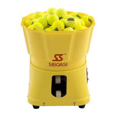 máquina de alimentação do tênis 80W amarelo, Mini Tennis Ball Server Speed ajustável